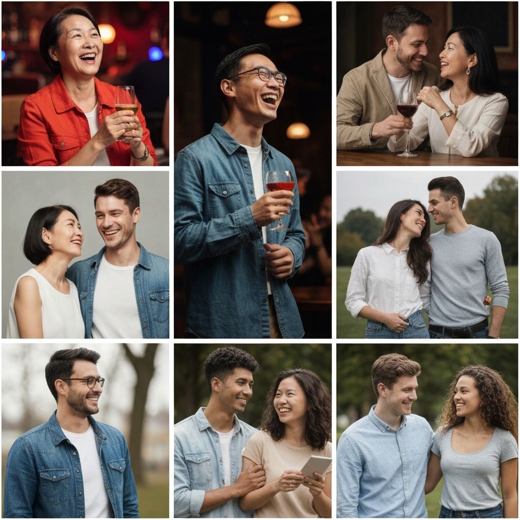 Happy couples connecting